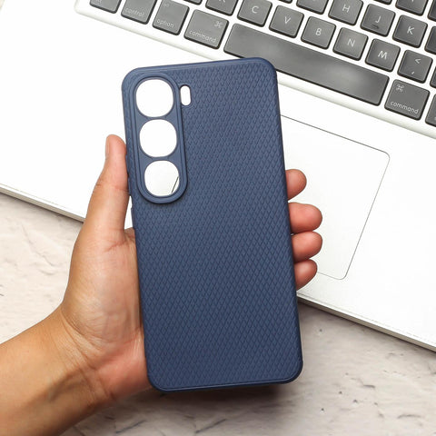 Dark Blue Line Wave Silicone Case for Vivo Y300