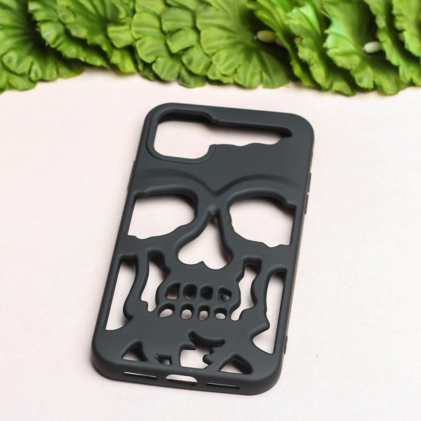 Black Hollow Skull Design Silicone case for Apple iphone 12