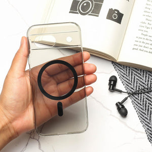 Black Shine Magsafe Transparent Case for Google Pixel 6a
