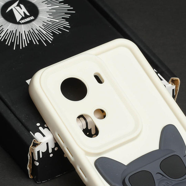 Cream SHOUNENN BLACK BULLDOG Silicone case for Oppo Reno 11