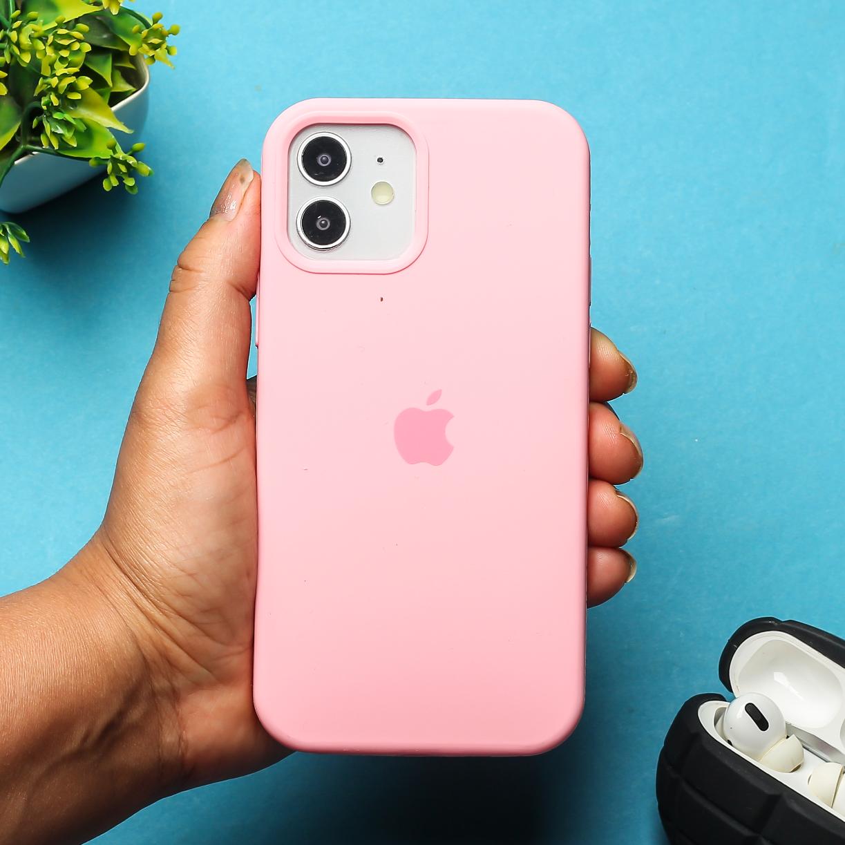 Pink Original Silicone case for Apple iphone 12