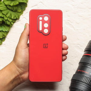 Red camera Safe mirror case for Oneplus 8 Pro