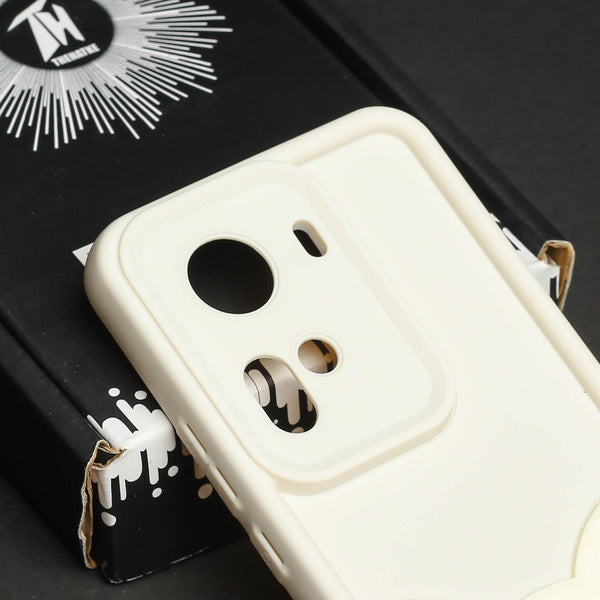 Cream Cute Cat Silicone case for Oppo Reno 11