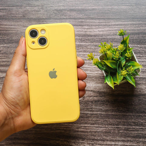 Yellow Original Camera Silicone case for Apple iphone 14