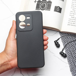Black Line Wave Silicone Case for Vivo V25