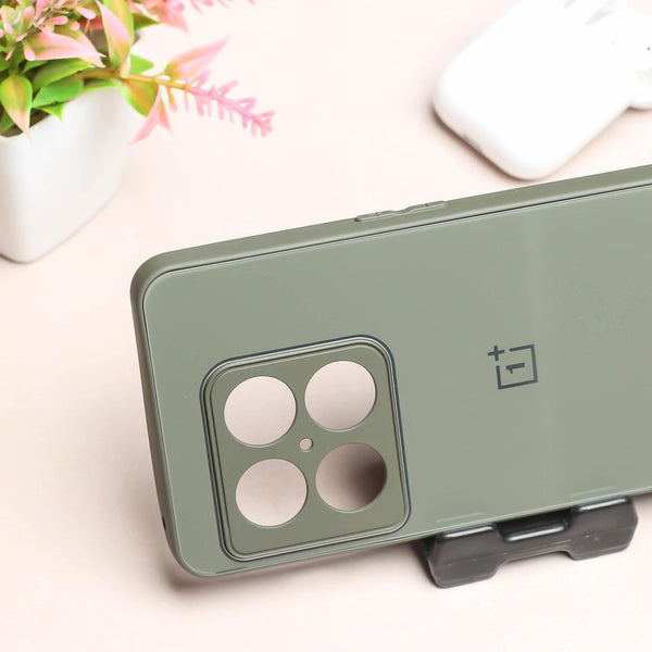 Olive Green Camera Mirror Silicone case for Oneplus 10 Pro