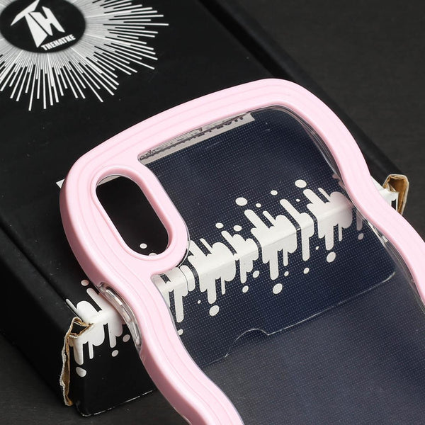 Pink Zig Zag Frame Silicon Case for Apple Iphone X\xs