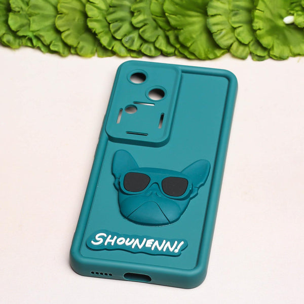 Green SHOUNENN BULLDOG Silicone case for Vivo V30