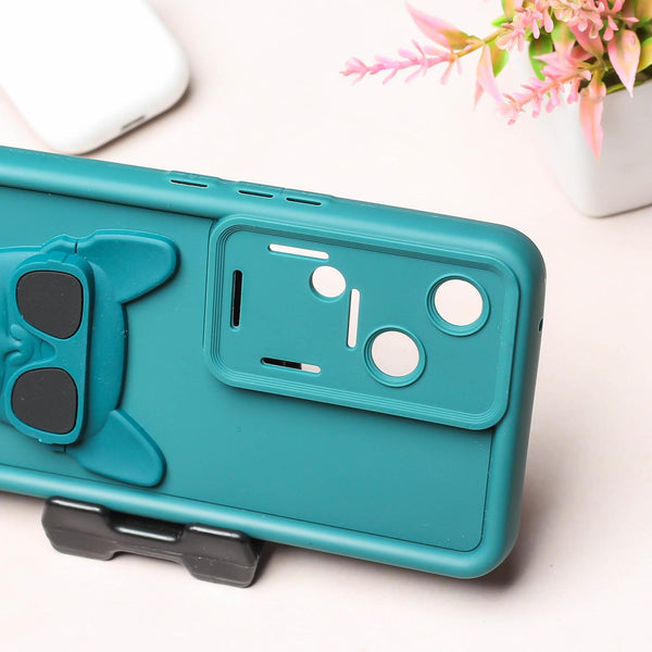 Green SHOUNENN BULLDOG Silicone case for Vivo V30