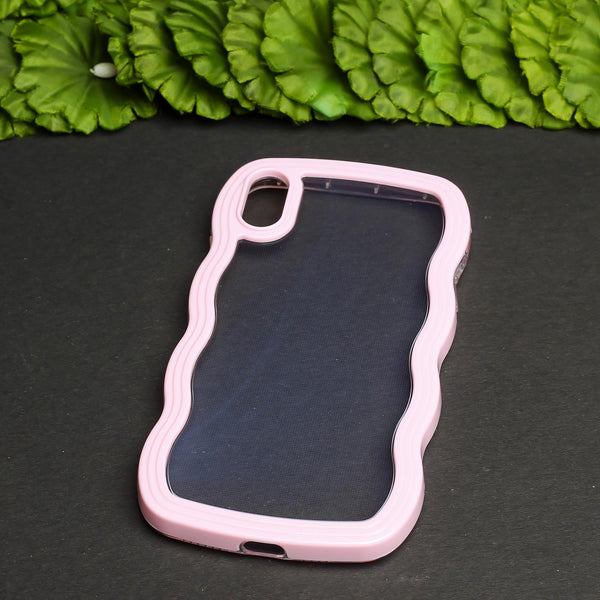 Pink Zig Zag Frame Silicon Case for Apple Iphone Xs Max