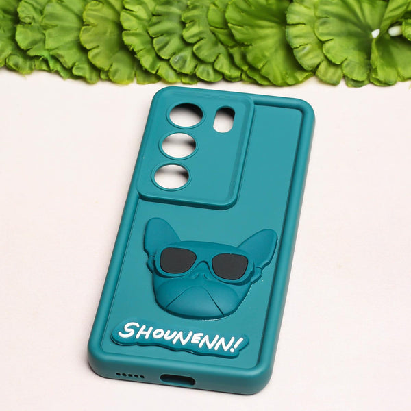 Green SHOUNENN BULLDOG Silicone case for Vivo V29