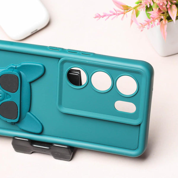 Green SHOUNENN BULLDOG Silicone case for Vivo V29