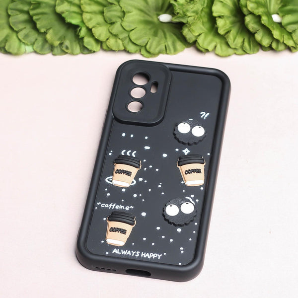 Black COFFEE (ALWAYS HAPPY) Silicone case for Vivo V23e