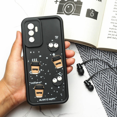 Black COFFEE (ALWAYS HAPPY) Silicone case for Vivo V23e
