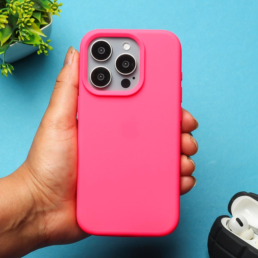 Hot Pink Original Silicone Case For Apple Iphone 13 Pro Max The Hatke 8588