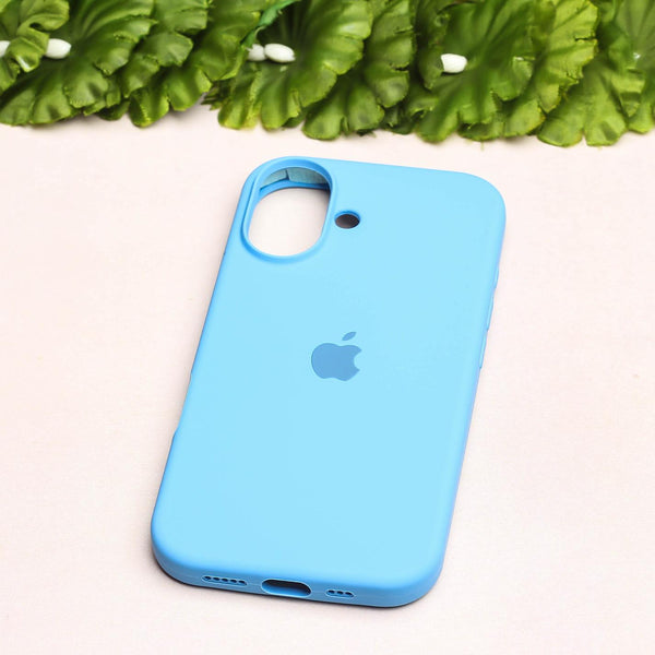 Sky Blue Original Silicone case for Apple iphone 16 Plus