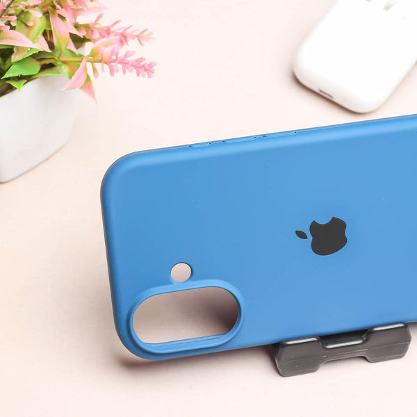 Blue Original Silicone case for Apple iphone 16 Plus