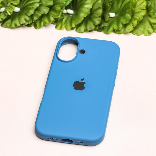 Blue Original Silicone case for Apple iphone 16 Plus