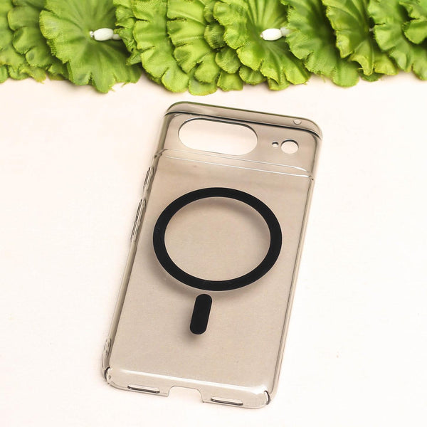 Black Shine Magsafe Transparent Case for Google Pixel 7