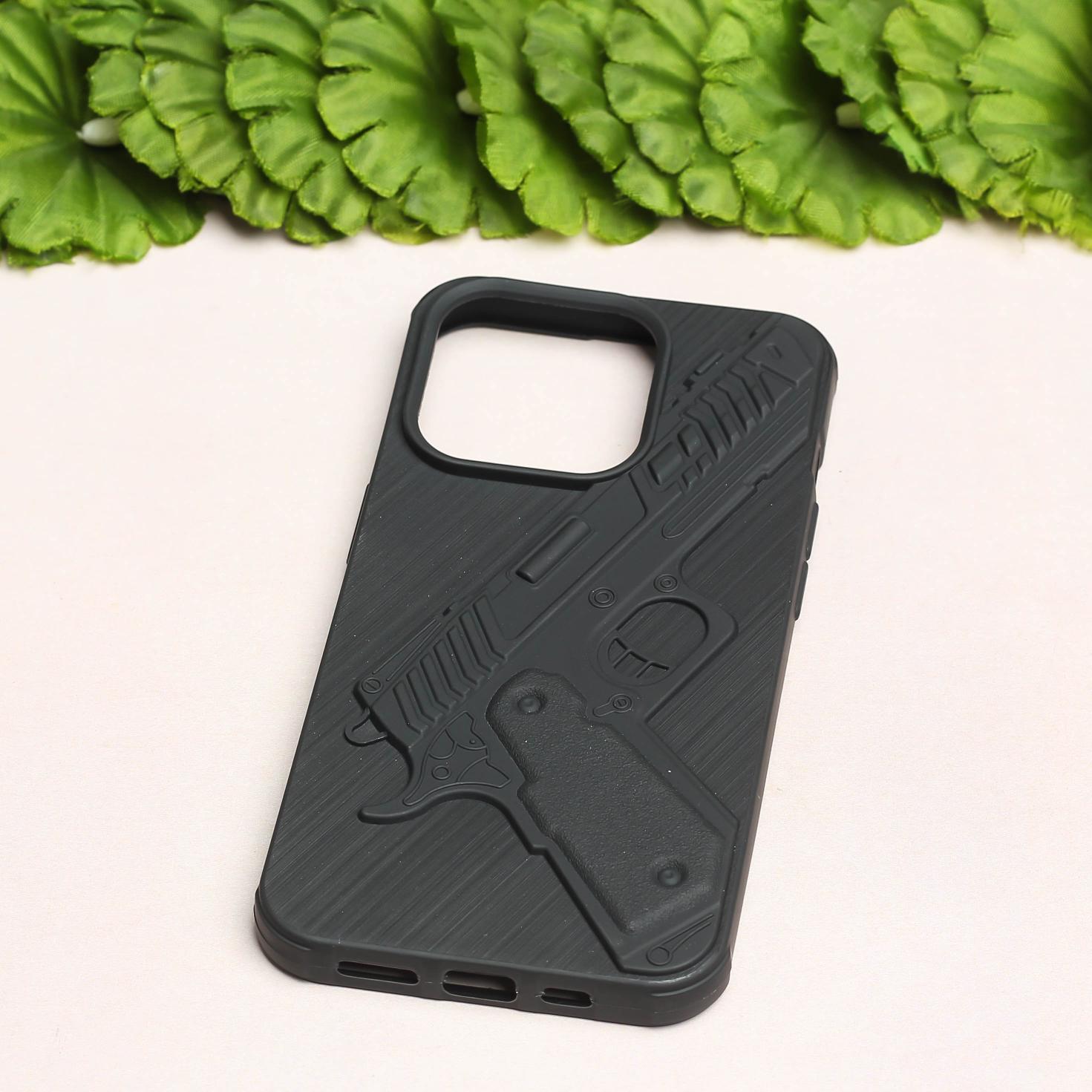 Gun Design Silicone case for Apple iphone 14 Pro The Hatke Gun Design Silicone case for Apple iphone 14 Pro The Hatke