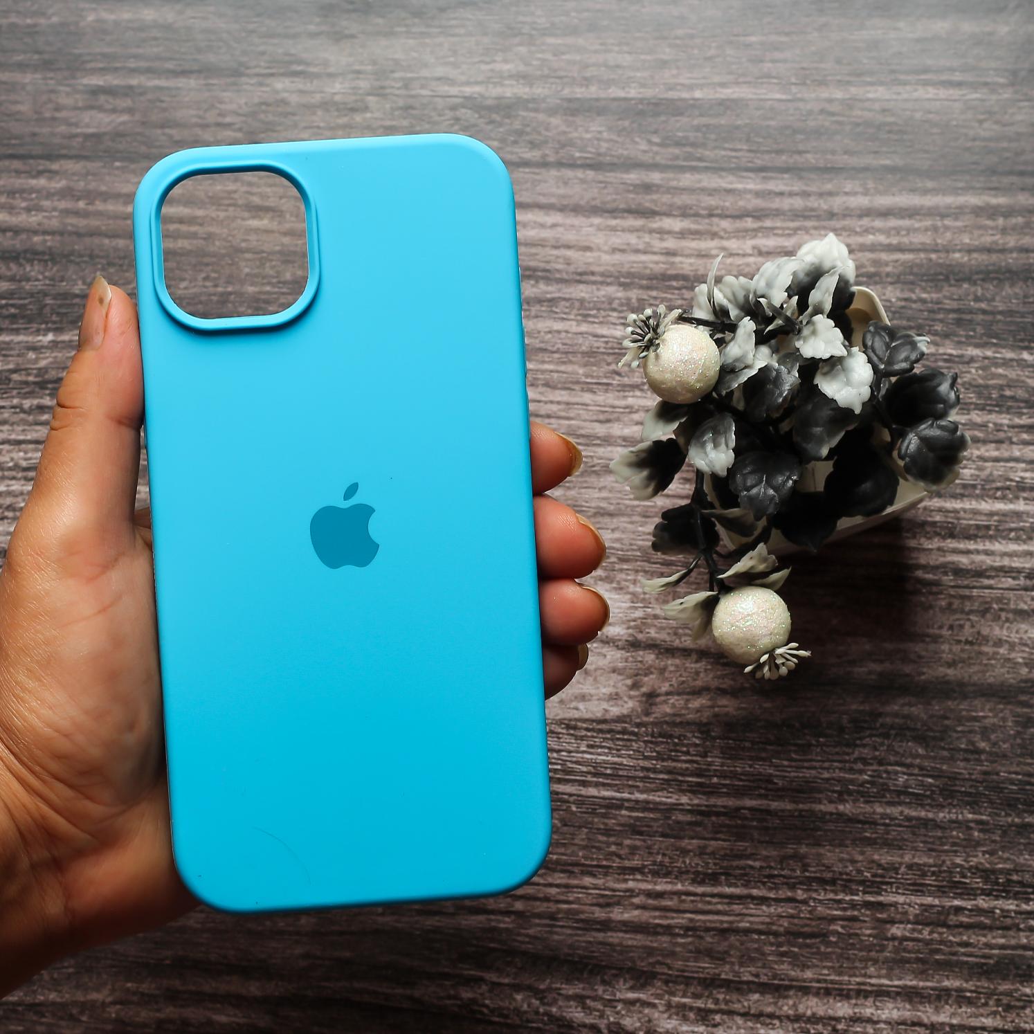 Sky blue Original Silicone case for Apple iphone 14 Plus