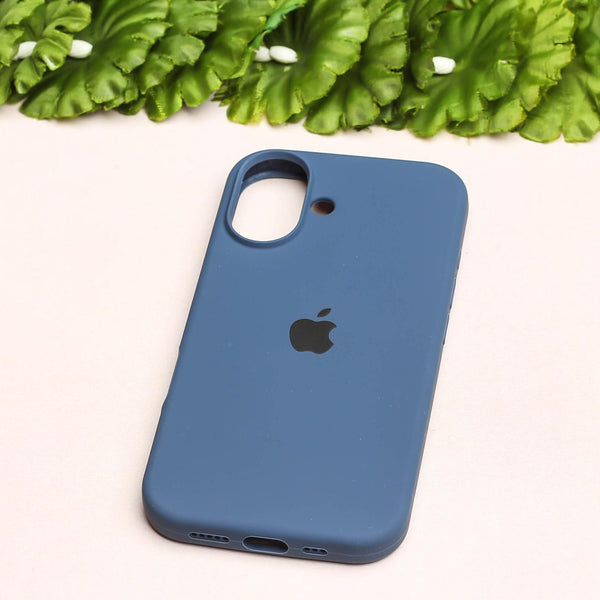 Dark Blue Original Silicone case for Apple iphone 16 Plus