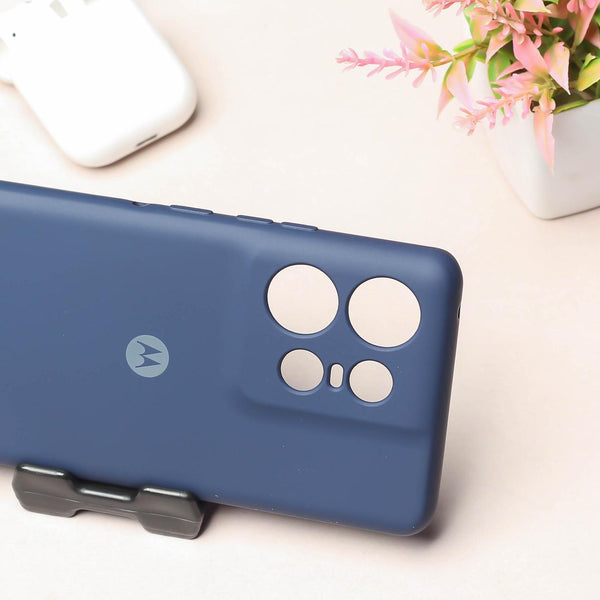 Dark Blue Camera Original Silicone case for Motorola Edge 50 Pro