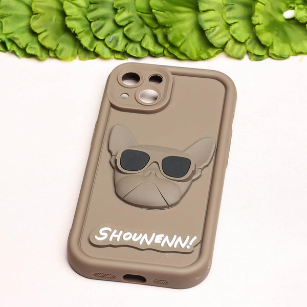 Dark Brown SHOUNENN BULLDOG Silicone case for Apple iphone 13