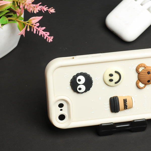 Cream COFFEE (ALWAYS HAPPY) Silicone case for Apple iphone 7