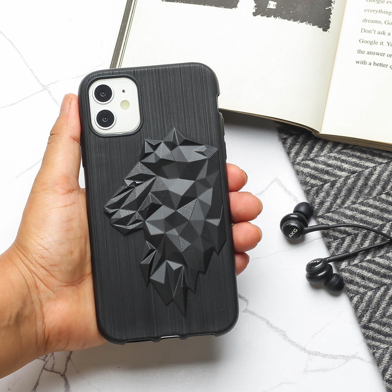 LION Engraved Silicone Case for Apple iphone 11