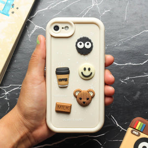 Cream COFFEE (ALWAYS HAPPY) Silicone case for Apple iphone 7