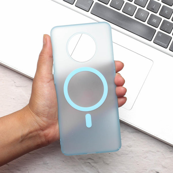 Blue Paper Matte Magsafe Case for Oneplus 7T