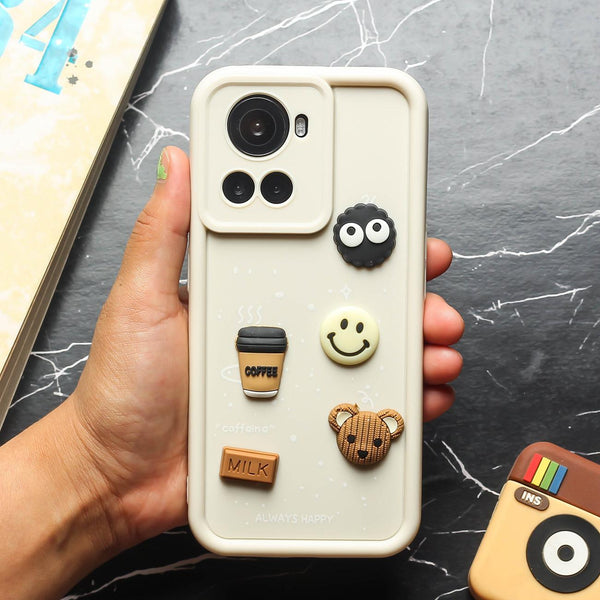 Cream COFFEE (ALWAYS HAPPY) Silicone case for Oneplus 10R