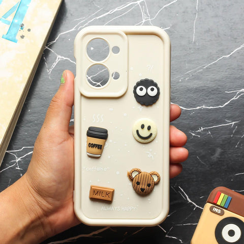 Cream COFFEE (ALWAYS HAPPY) Silicone case for Oneplus Nord 2T