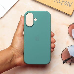 Green Original Silicone case for Apple iphone 16 Plus