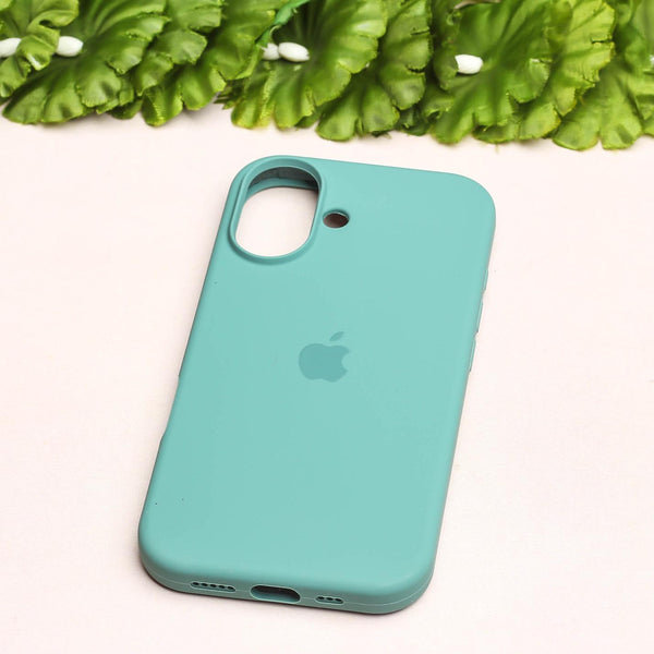 Green Original Silicone case for Apple iphone 16 Plus