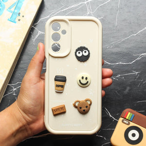 Cream COFFEE (ALWAYS HAPPY) Silicone case for Samsung A35
