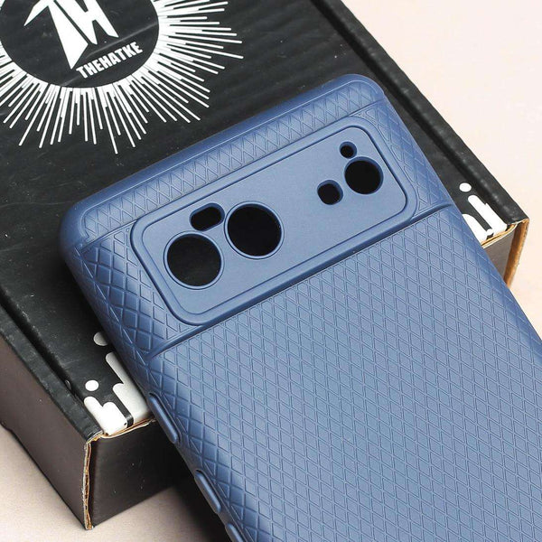 Dark Blue Line Wave Silicone Case for Google Pixel 6