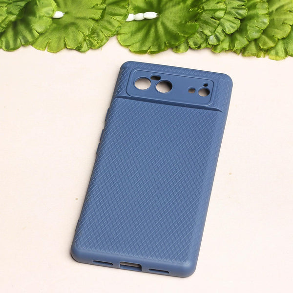Dark Blue Line Wave Silicone Case for Google Pixel 6