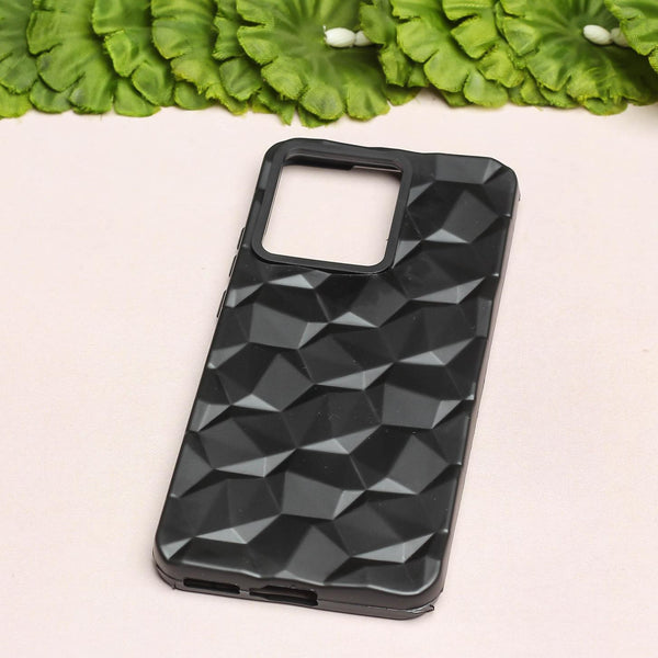 Black Square Diamond Silicone case for Motorola Edge 40 Neo