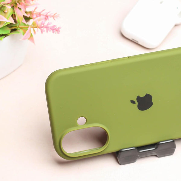 Olive Green Original Silicone case for Apple iphone 16