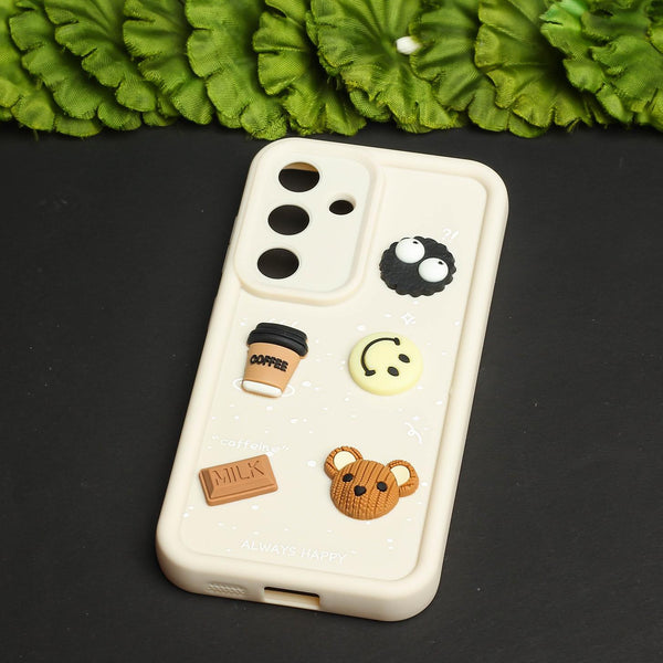 Cream COFFEE (ALWAYS HAPPY) Silicone case for Samsung A14