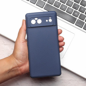 Dark Blue Line Wave Silicone Case for Google Pixel 6