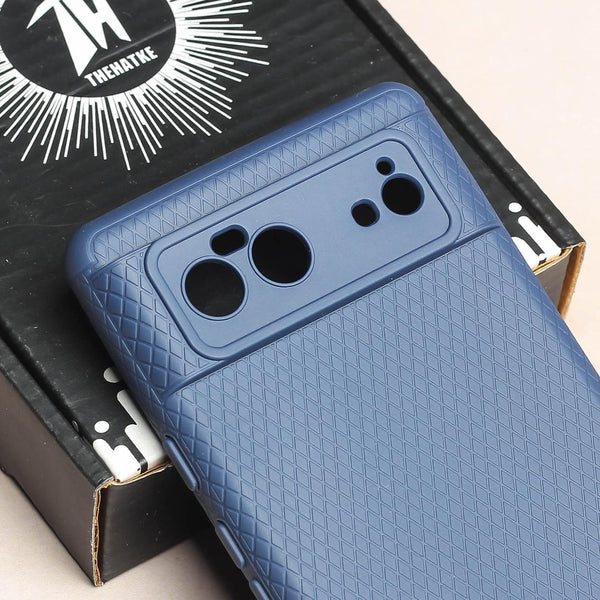 Dark Blue Line Wave Silicone Case for Google Pixel 6