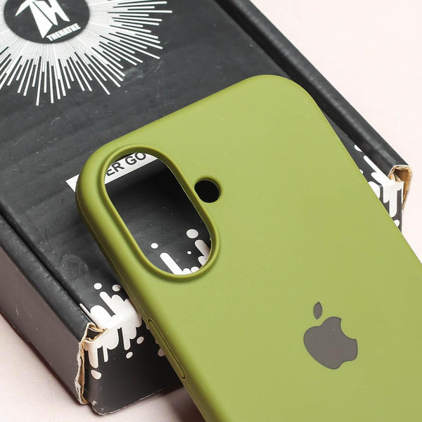 Olive Green Original Silicone case for Apple iphone 16