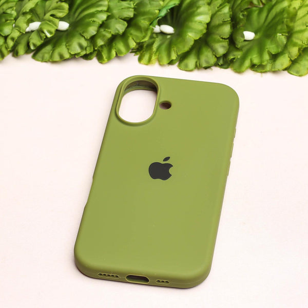 Olive Green Original Silicone case for Apple iphone 16