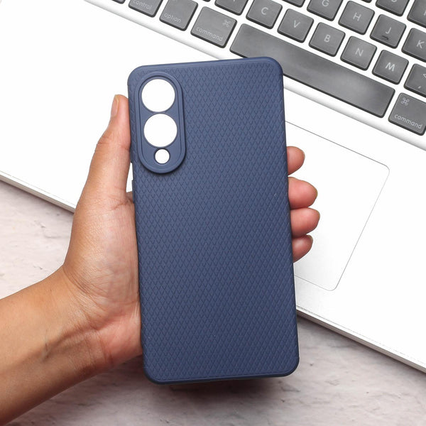Dark Blue Line Wave Silicone Case for Oneplus Nord CE 4 Lite