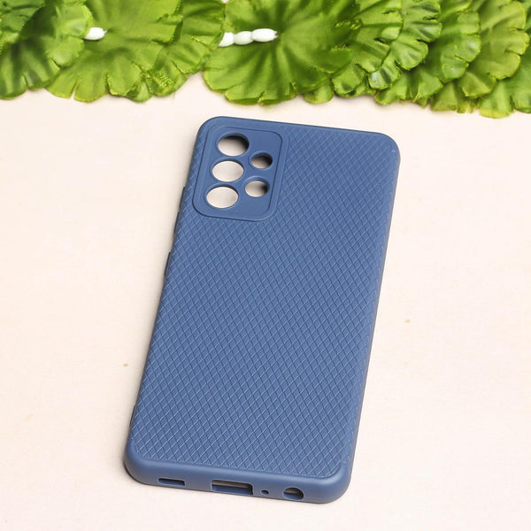 Dark Blue Line Wave Silicone Case for Samsung A32 4G