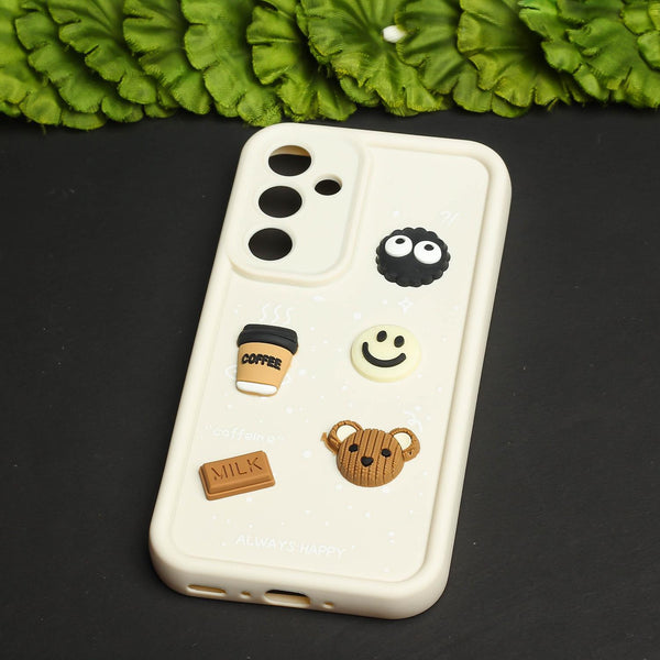 Cream COFFEE (ALWAYS HAPPY) Silicone case for Samsung S24 FE