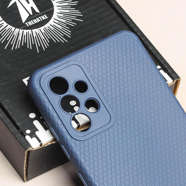 Dark Blue Line Wave Silicone Case for Samsung A32 4G